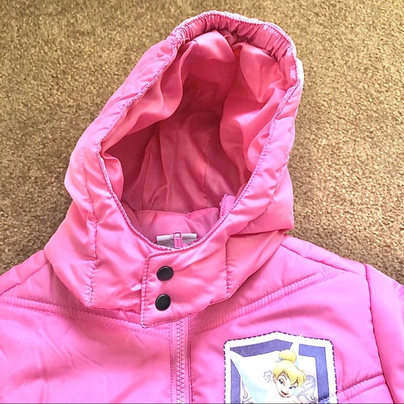 Disney Pink Tinker bell Hooded Puffer Jacket - Picture 5 of 8